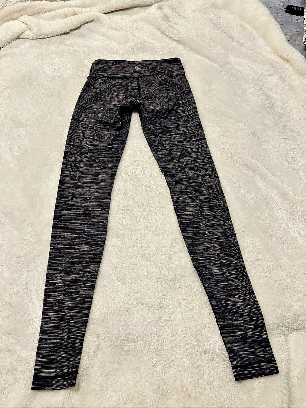lululemon Align Pant II 25" (Mini Space Dye Herringbone Heathered Black White /